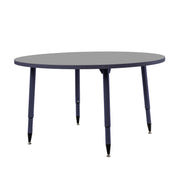 Adapte 48" Round Thermofused Activity Table with Adjustable Tapered Legs - North Sea/Navy