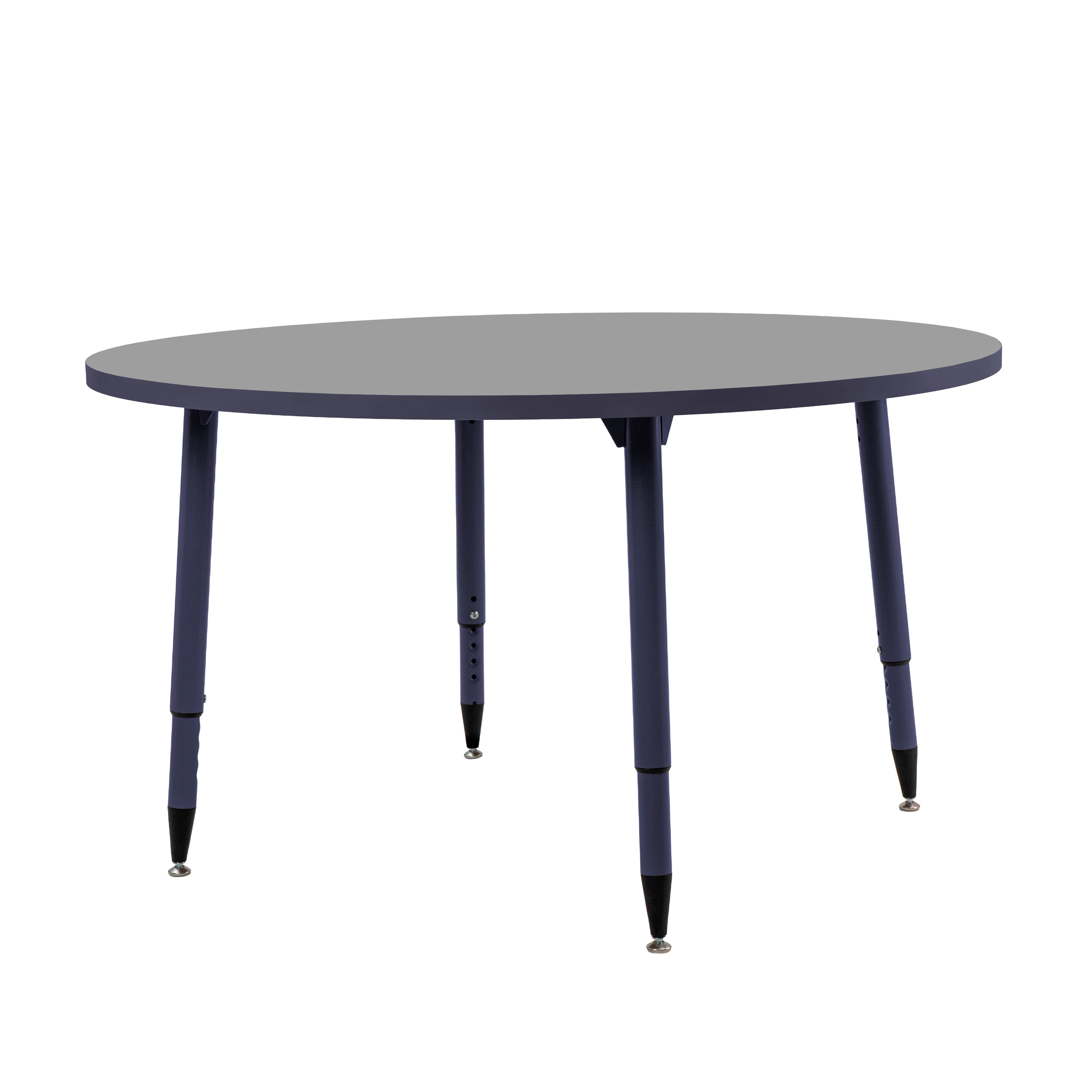 Adapte 48" Round Thermofused Activity Table with Adjustable Tapered Legs - North Sea/Navy