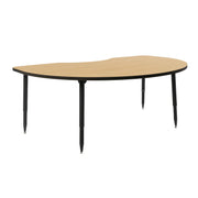 Adapte 48" x 72" Kidney Thermofused Activity Table with Adjustable Tapered Legs - Maple/Black