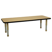 24" x 60" Rectangle T-Molding Activity Table with Adjustable Tiny Tot Legs - Maple/Black/Sand