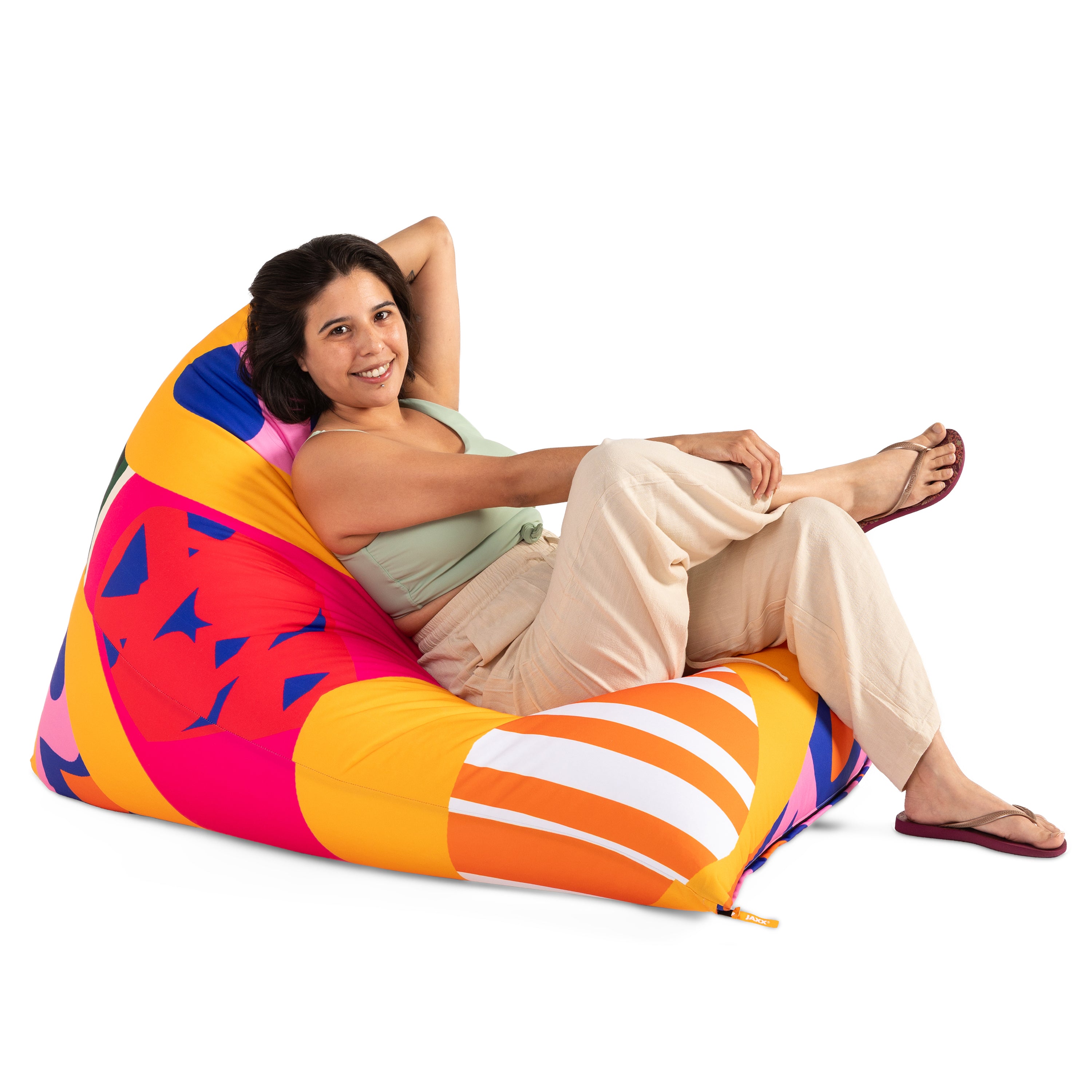 Jaxx Twist Outdoor Bean Bag Chair, Zuri Multicolor Pattern