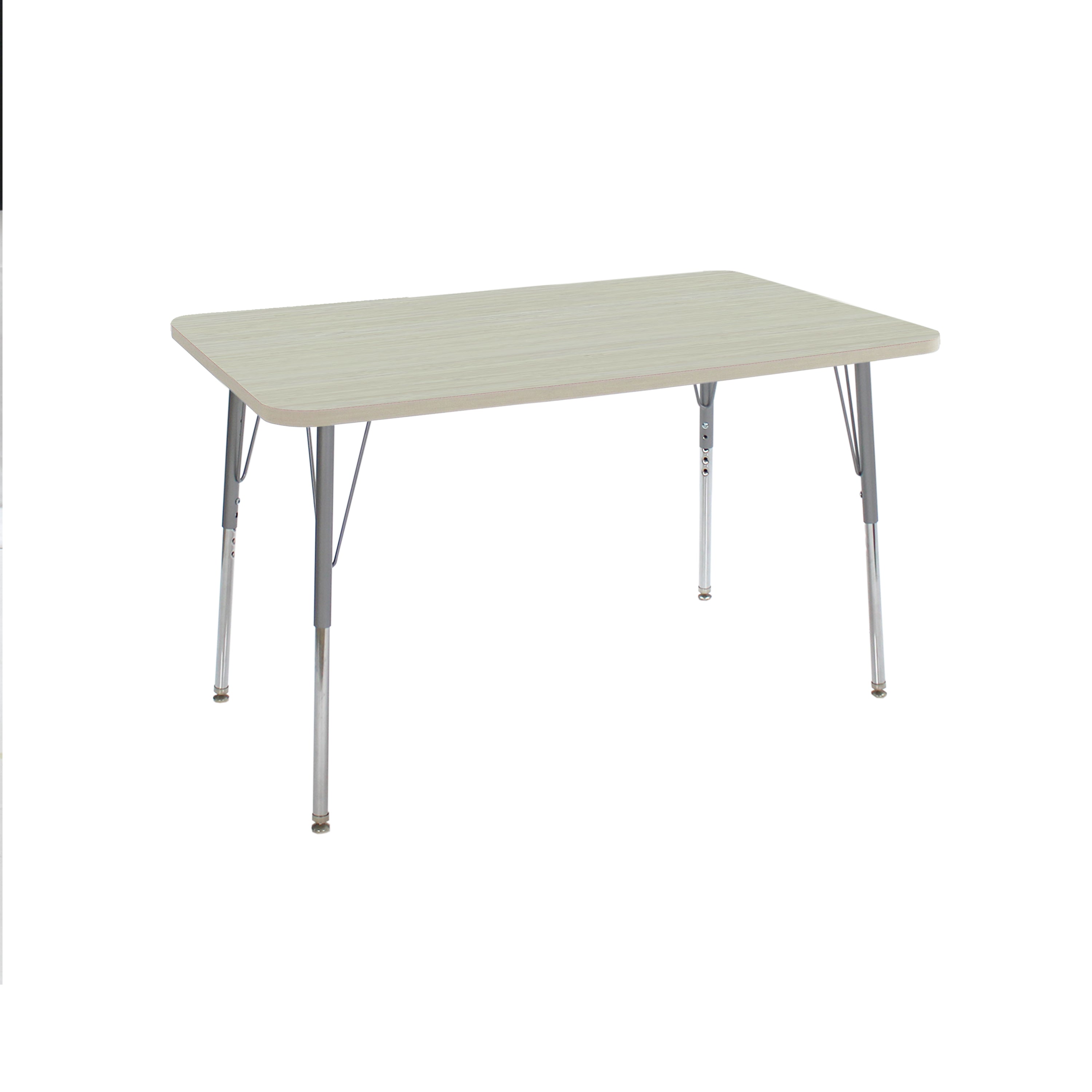 30" x 48" Rectangle La Madera Activity Table with Standard Legs - Asian Sand/Silver