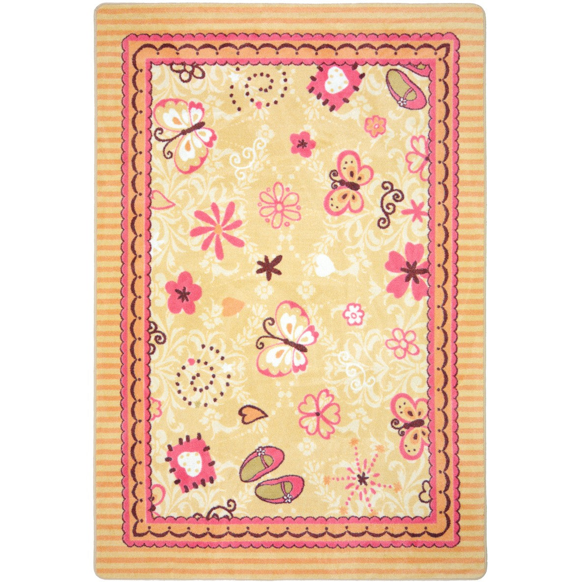 Hearts & Flowers 3'10" x 5'4" area rug in color Multi
