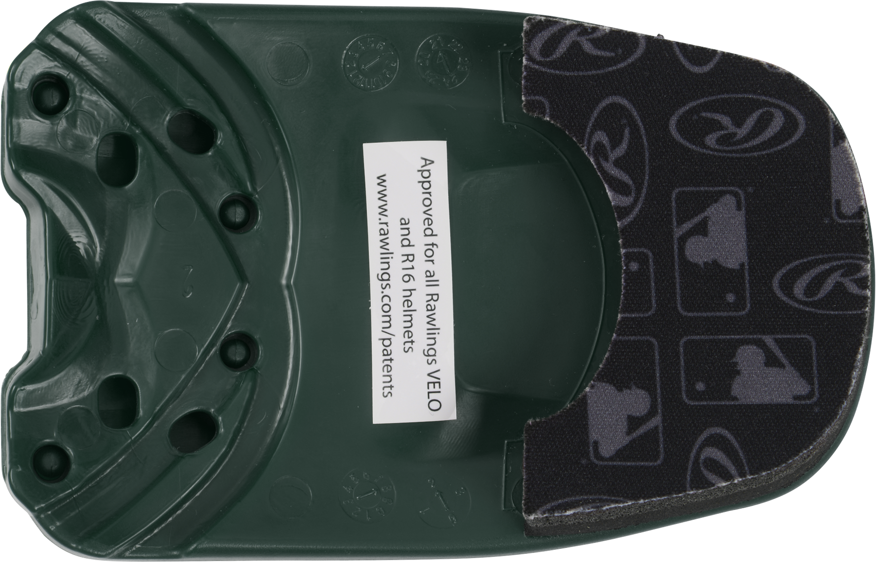 Rawlings Reversible Extension For R16 Batting Helmet - Right Handed Batter/Left Handed Batter - Dark Green