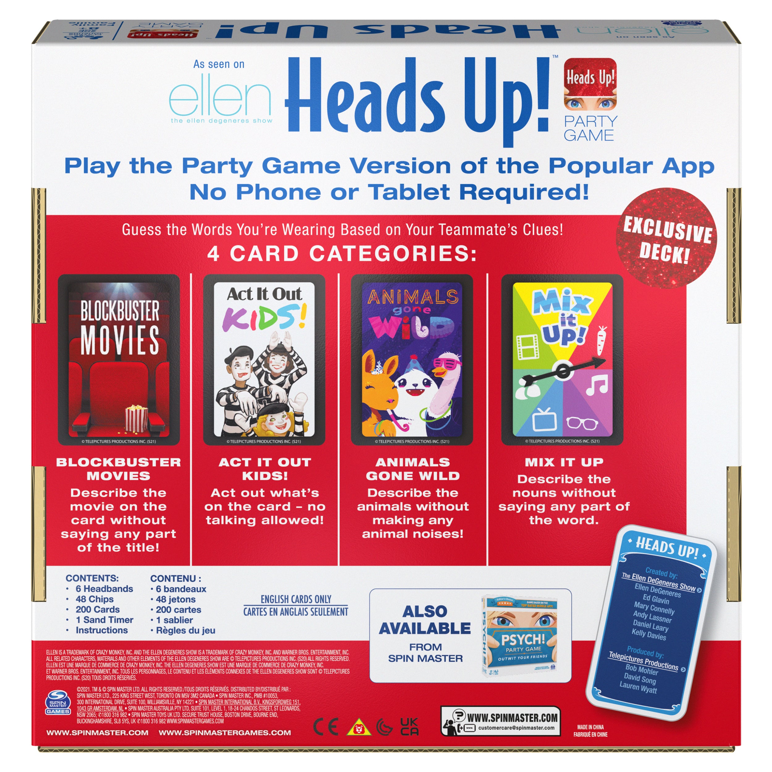 Spin Master Games, Head’s Up. 4th Edition, Easy to Play for Family Game Night, Fun for Adult, Teens & Kids, 2-6 Players, for Ages 8 & Up