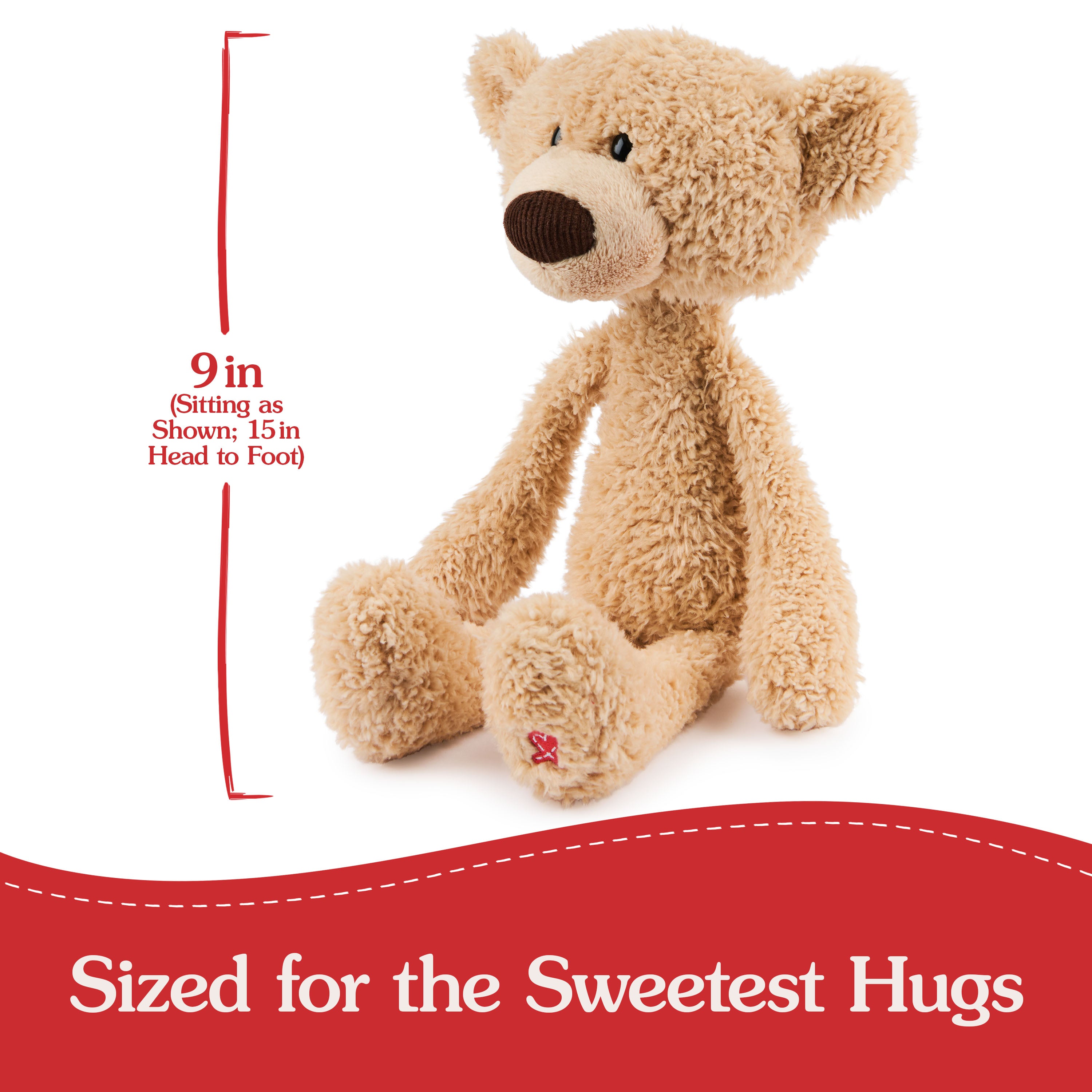 GUND Toothpick Classic Teddy Bear, Premium Stuffed Animal for Ages 1 and Up, Beige, 15”