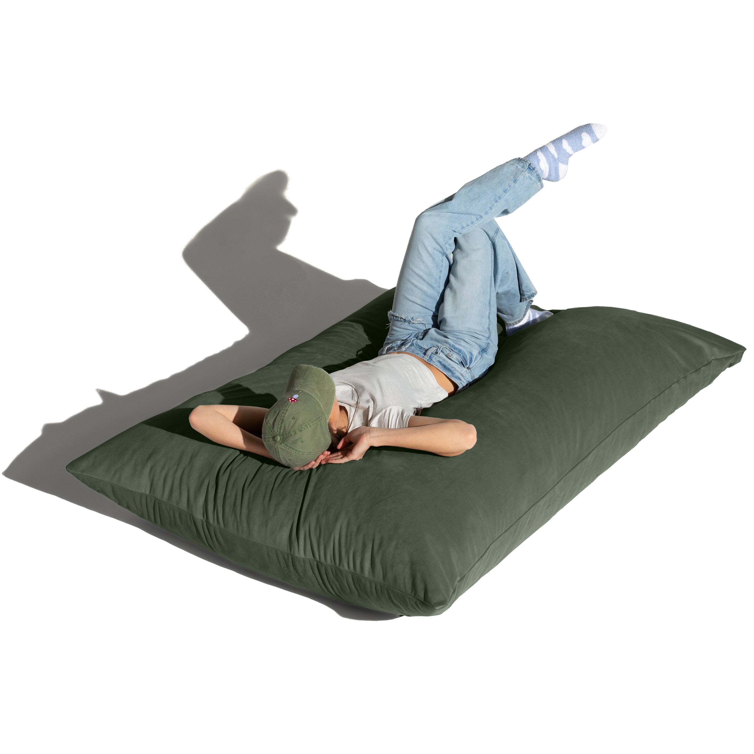 Jaxx Pillow Saxx 5.5-Foot Décor Bean Bag Giant Floor Pillow Lounge, Lush Velvet Green
