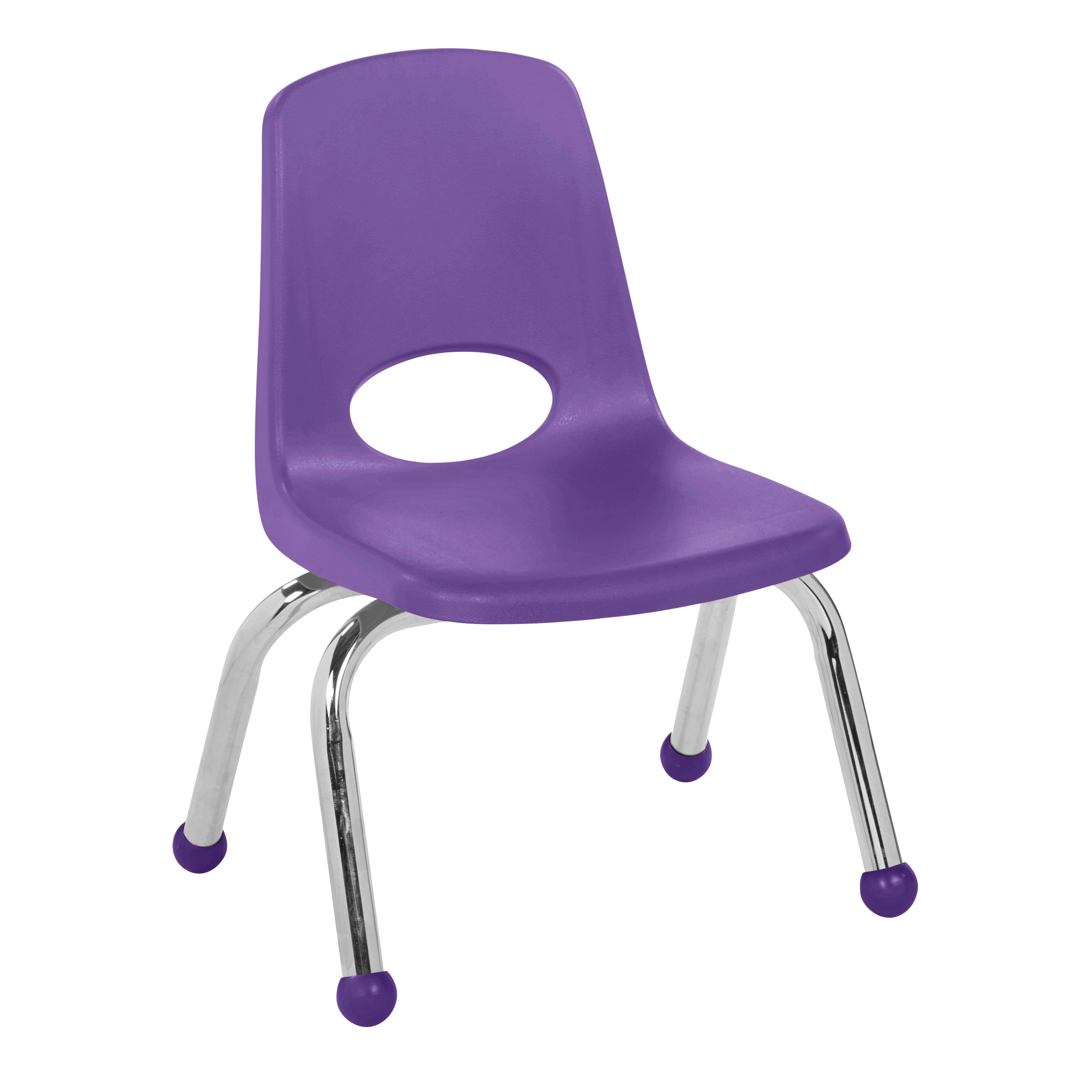 10" Stack Chair with Ball Glides - Purple