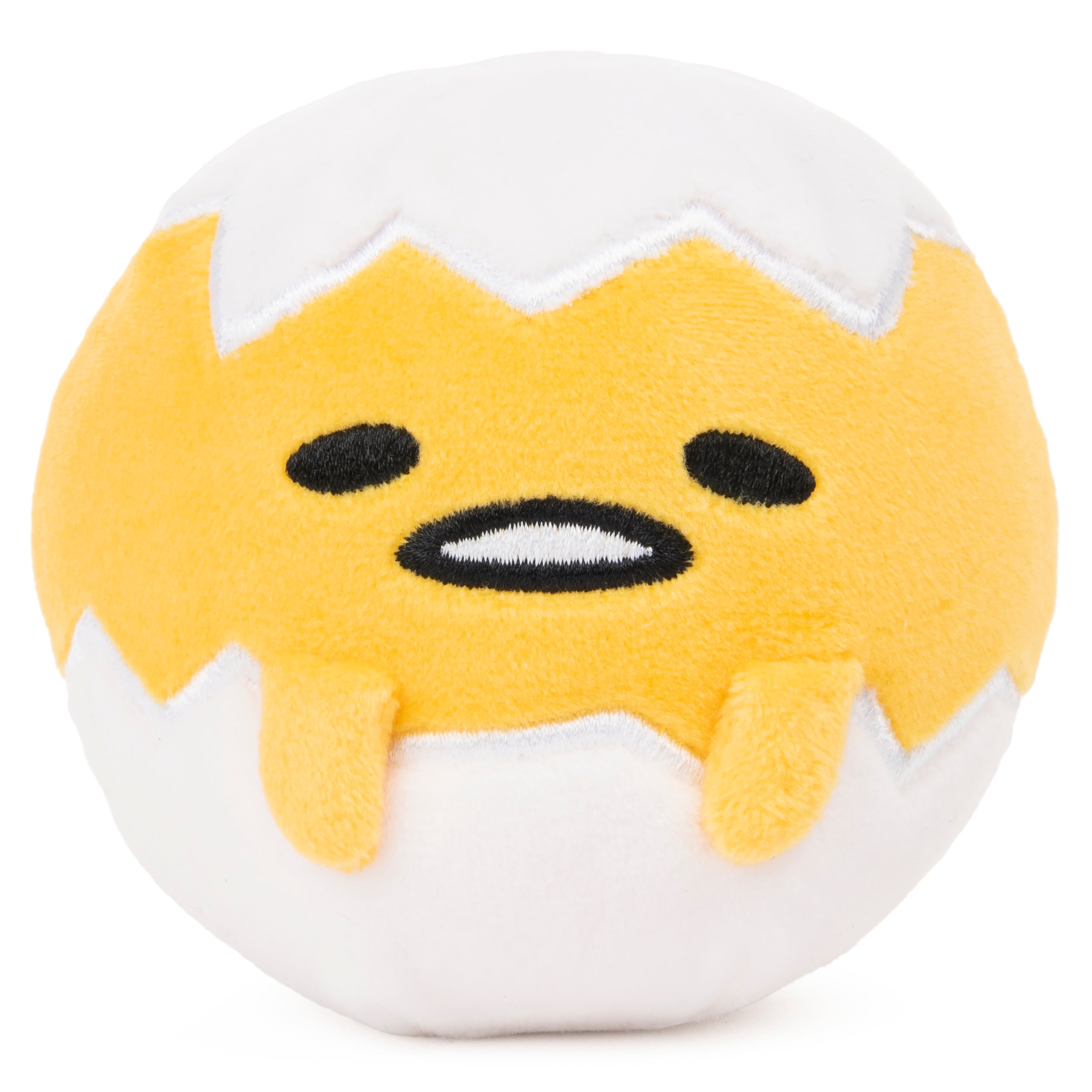 GUND Sanrio Gudetama The Lazy Egg Squishy Gudetama in Shell Plush, Squishy Toys, Stuffed Animals for Ages 8 and Up, Yellow, 3.5”
