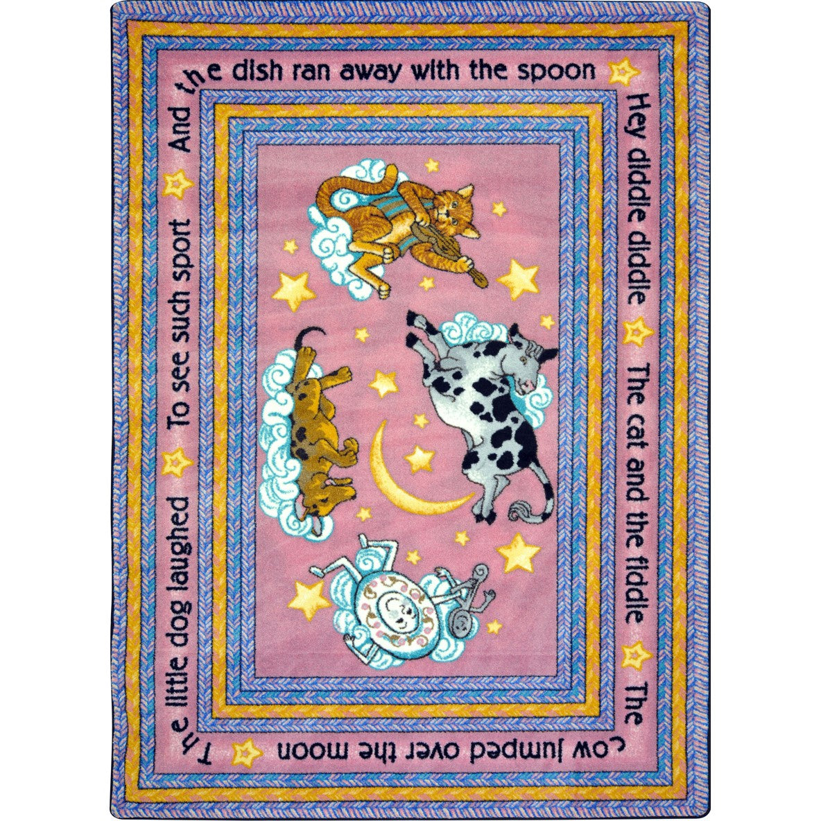 Hey Diddle Diddle 7'8" x 10'9" area rug in color Pink