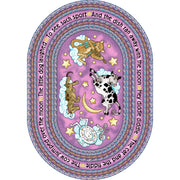 Hey Diddle Diddle 5'4" x 7'8" Oval area rug in color Pink