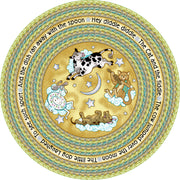 Hey Diddle Diddle 5'4" Round area rug in color Yellow
