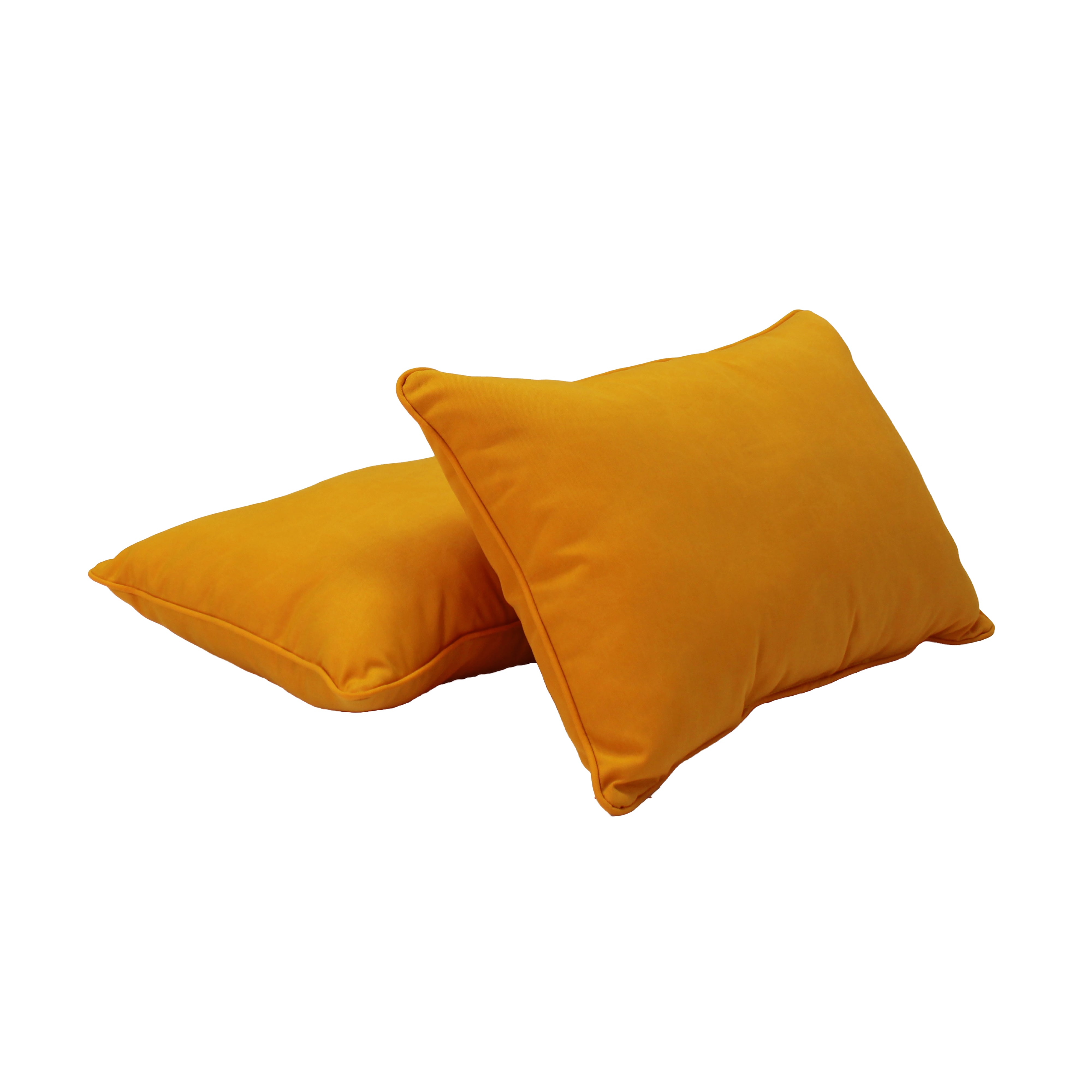 Presidio 12" x 20" Lumbar Indoor/Outdoor Pillow with Piping, 2-Piece - Marigold