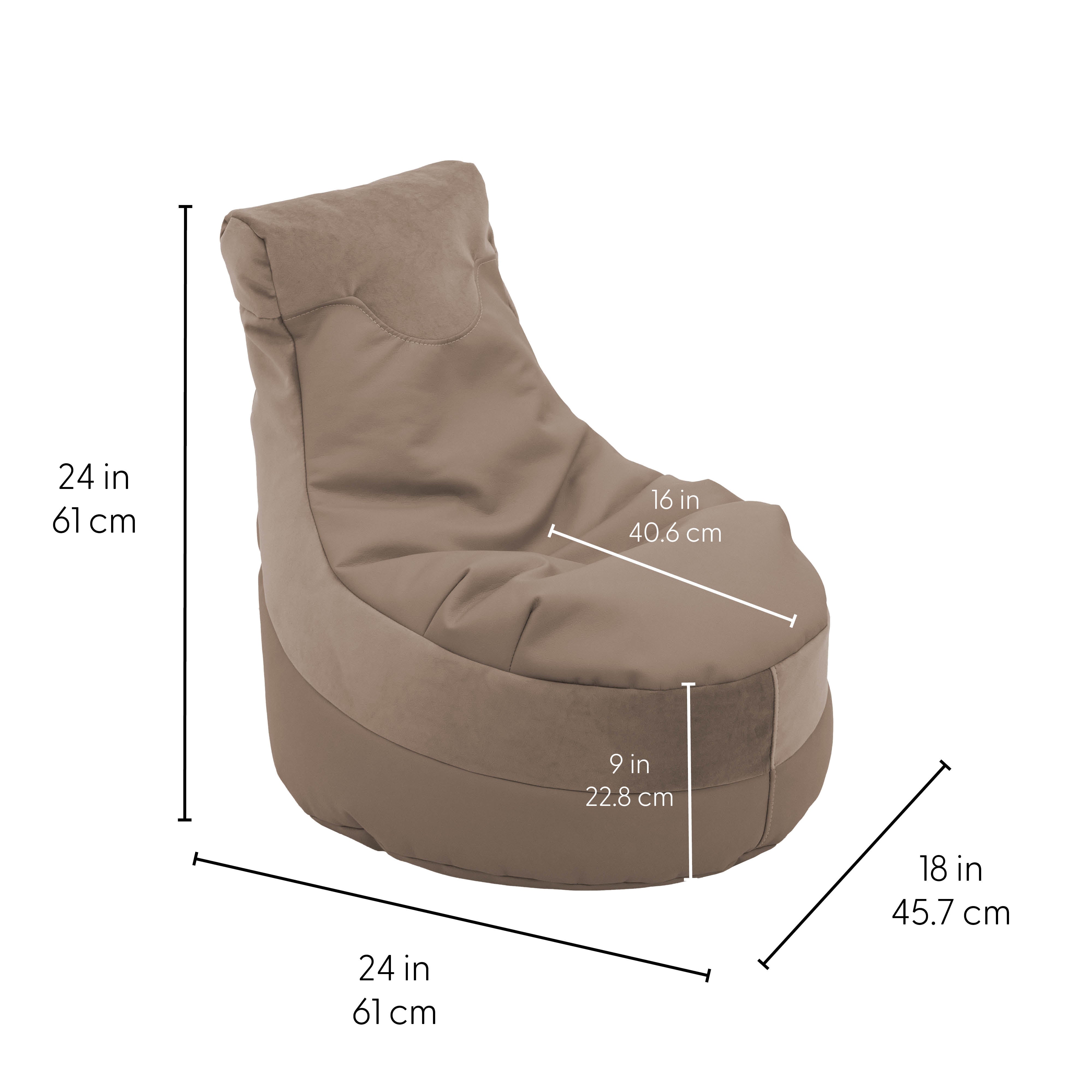 SoftScape Two-Textured Trendy Bean Bag, 2-Piece - Caffe