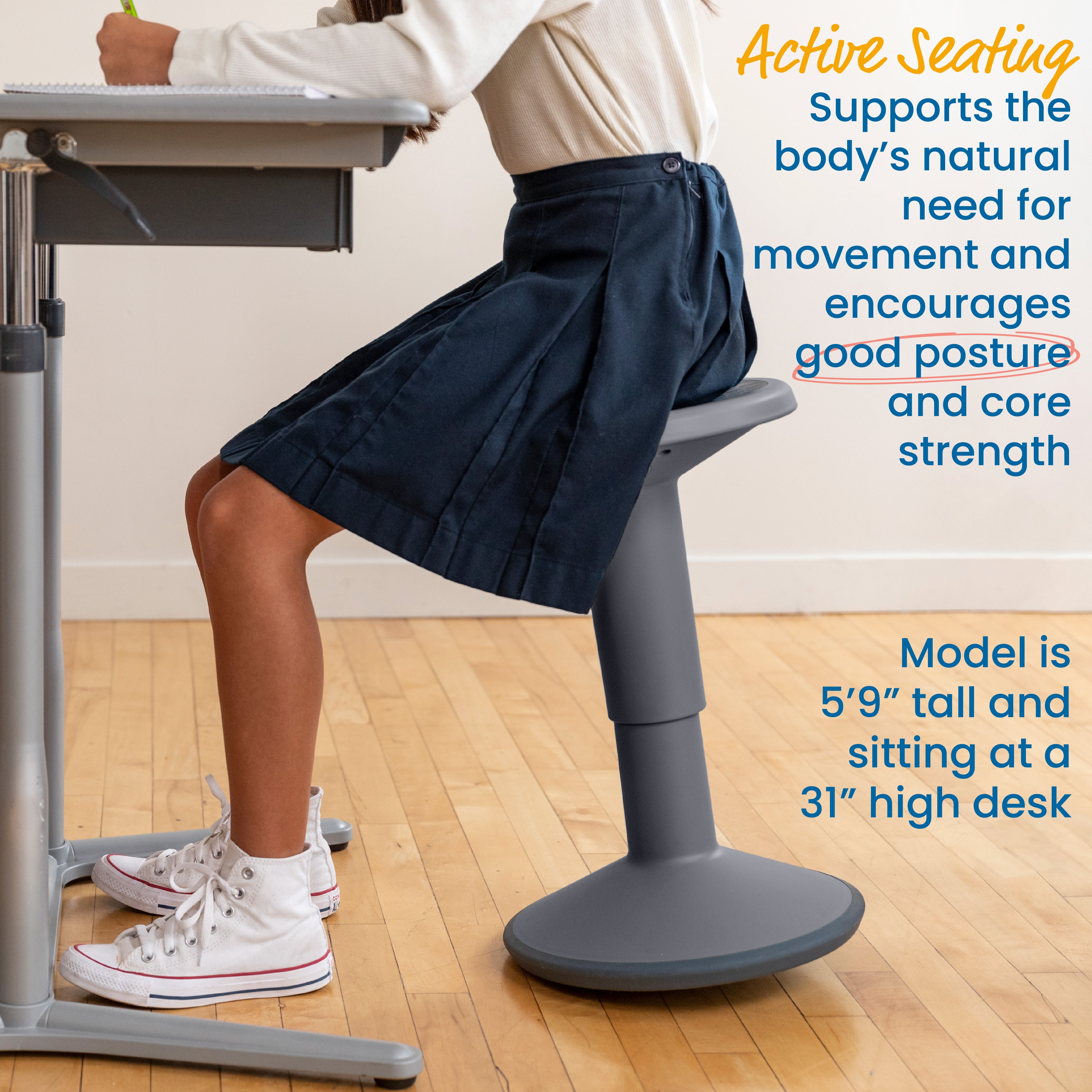 SitWell Adjustable Stool - Grey