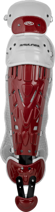 Rawlings Velo 2.0 Adult Catchers Leg Guards - Cardinal/White