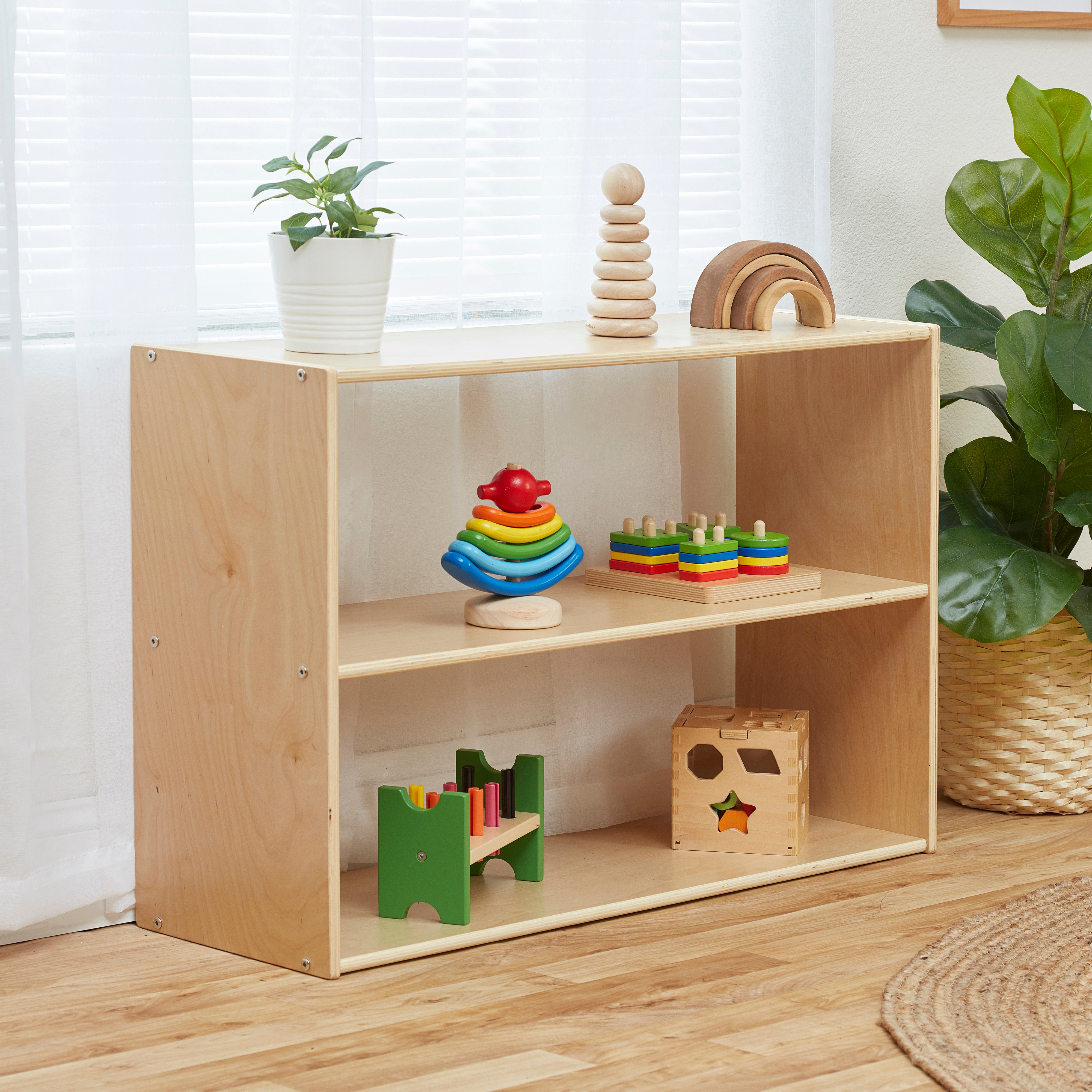 Streamline 2-Shelf Storage Cabinet without Back 24in H - Natural