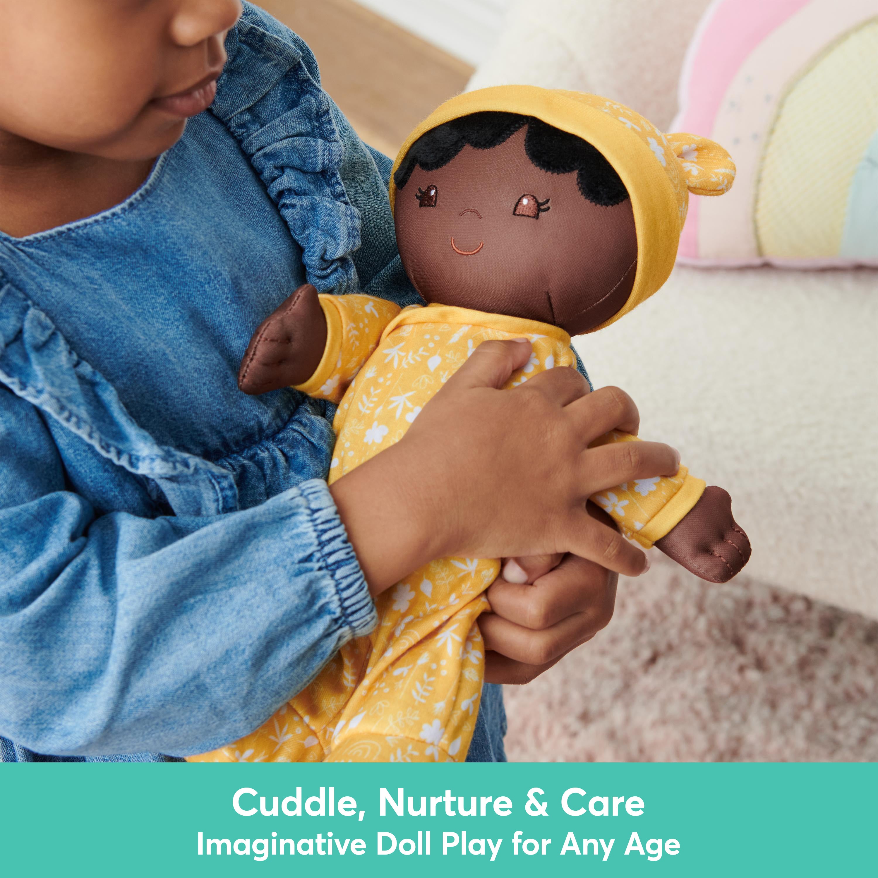 Baby GUND Sustainable Baby Doll, Plush Doll Made from Recycled Materials, For Babies and Newborns, Yellow, 12”
