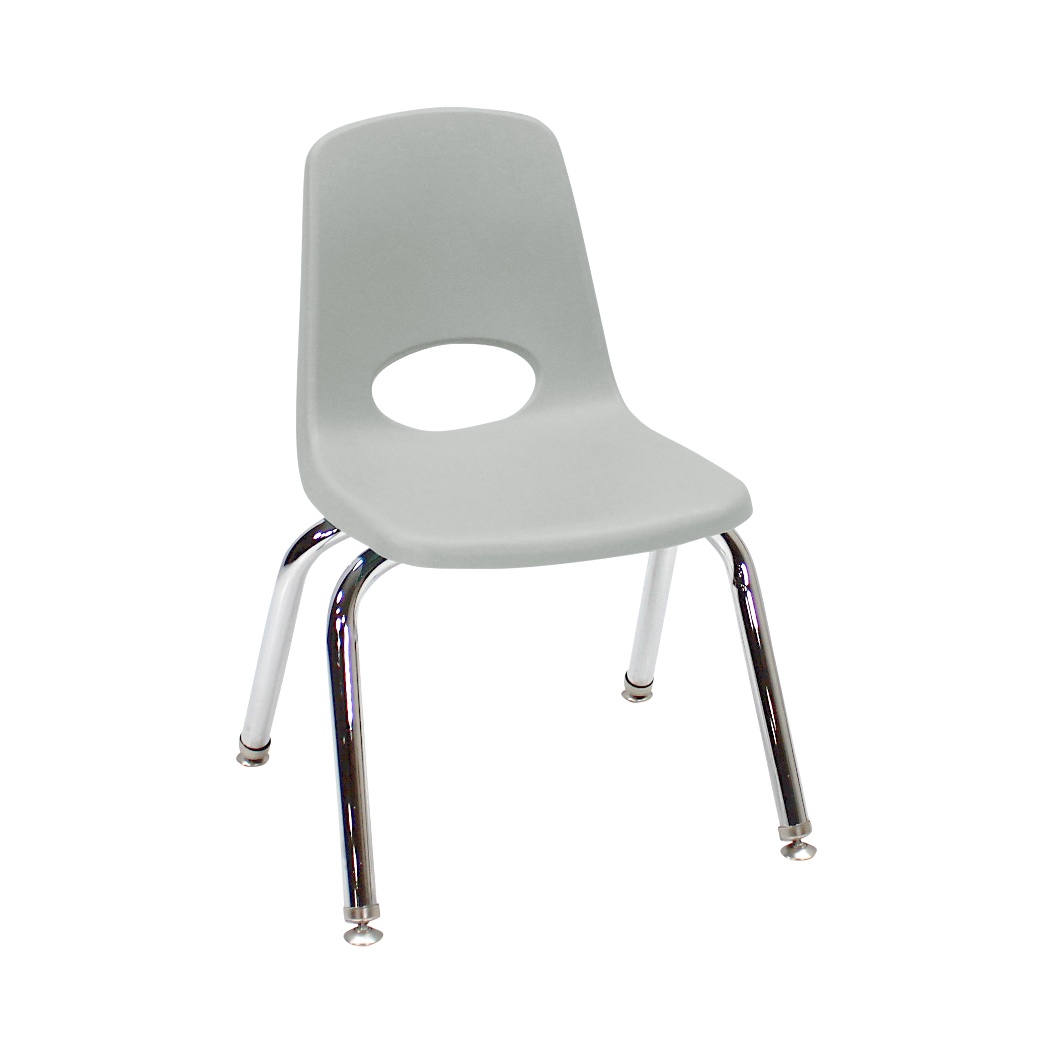 12" Stack Chair with Swivel Glides - Light Gray