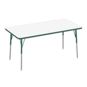 30" x 60" Rectangle Dry-Erase Activity Table with Adjustable Standard Swivel Glide Legs - Whiteboard/Green