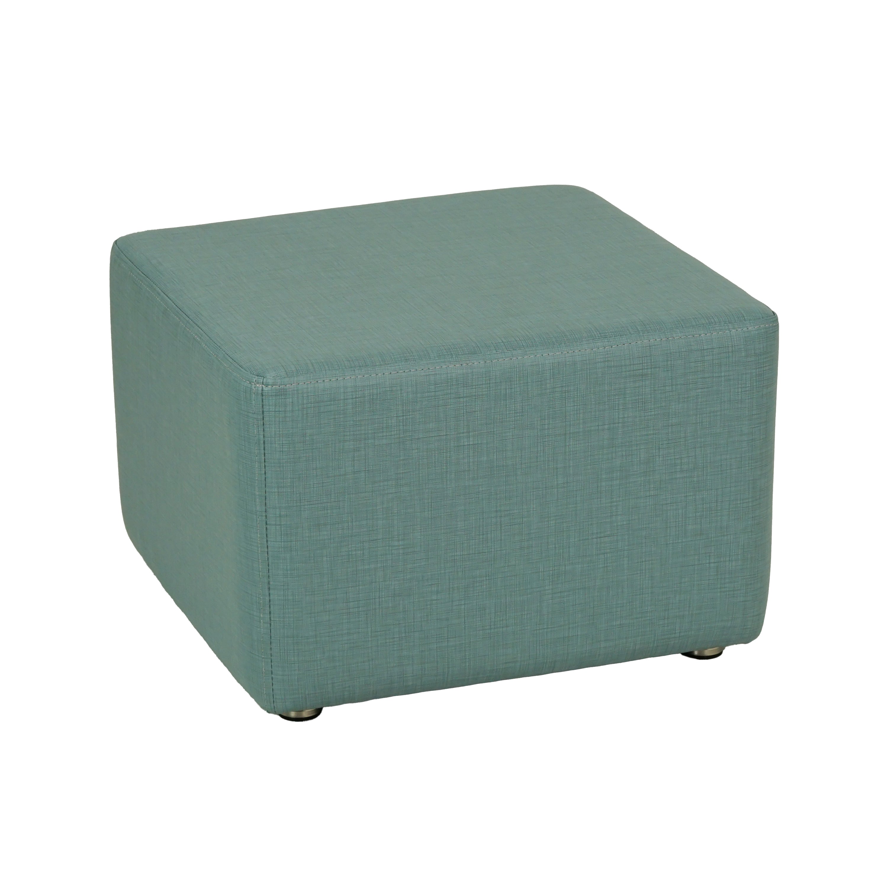 Pro Series Upholstered Square Ottoman 12" Height - Sky Blue Crosshatch