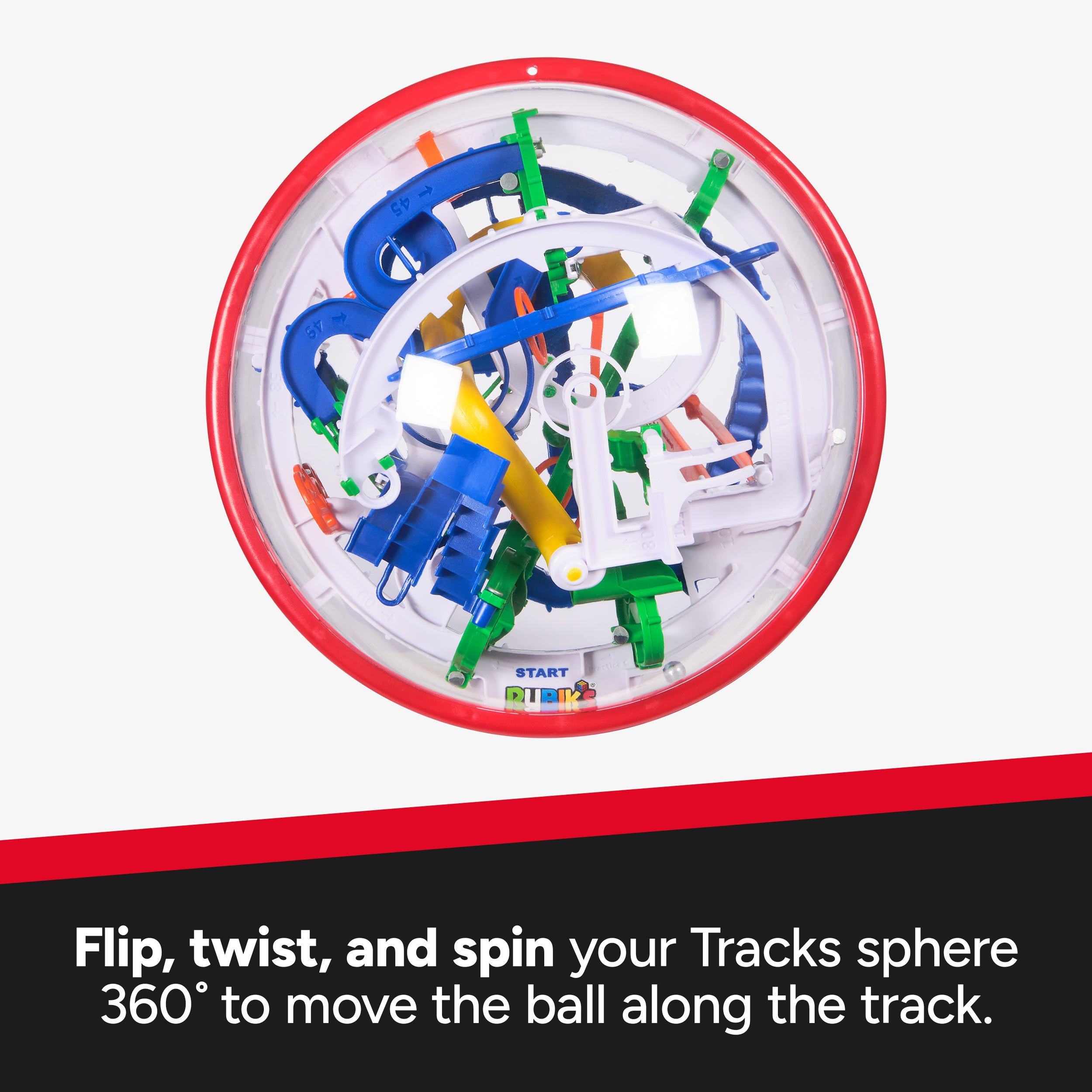 Rubik’s Cube, Rubik’s Tracks 125 3D Gravity Maze & 3D Puzzle Game with 125 Obstacles, Problem-Solving Challenging Brain Teaser Fidget Toy, for Ages 8+