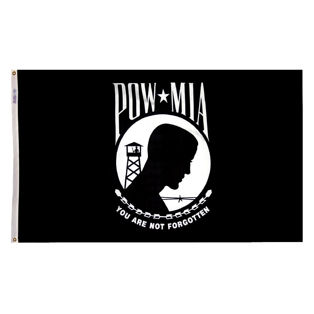 POW - MIA Flag 4x6 ft. Double sided Nylon SolarGuard Nyl-Glo 100% Made in USA