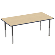 36" x 72" Rectangle T-Molding Activity Table with Adjustable Super Legs - Maple/Navy/Black