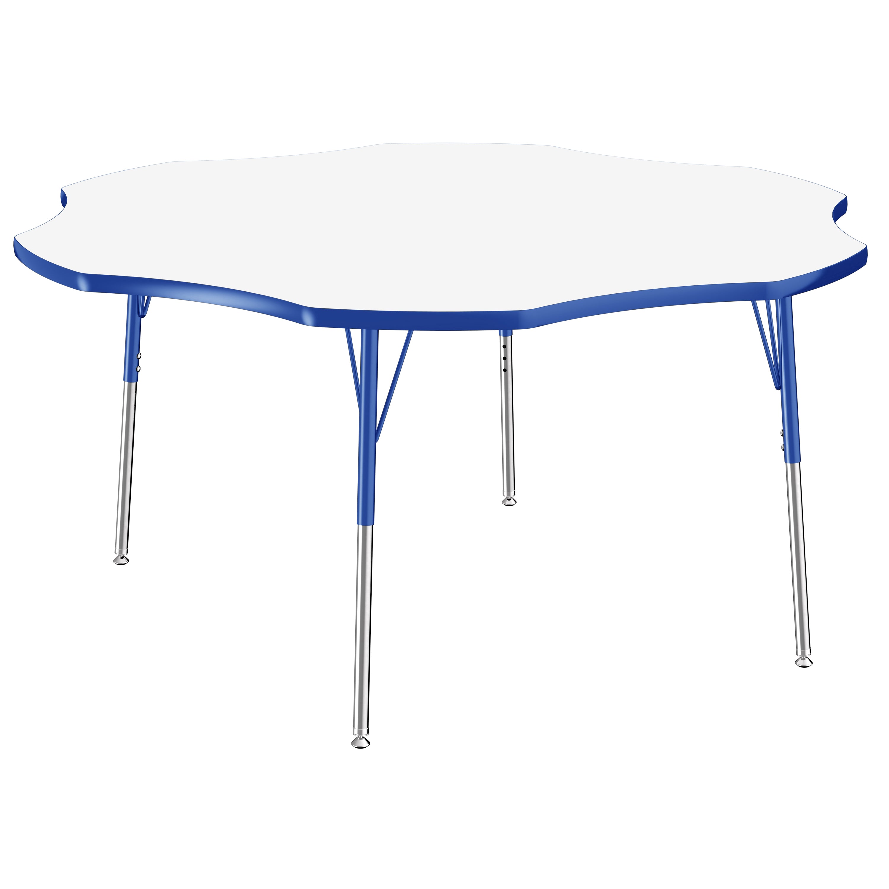 60" x 60" Flower Dry-Erase Activity Table with Adjustable Standard Swivel Glide Legs - Whiteboard/Blue
