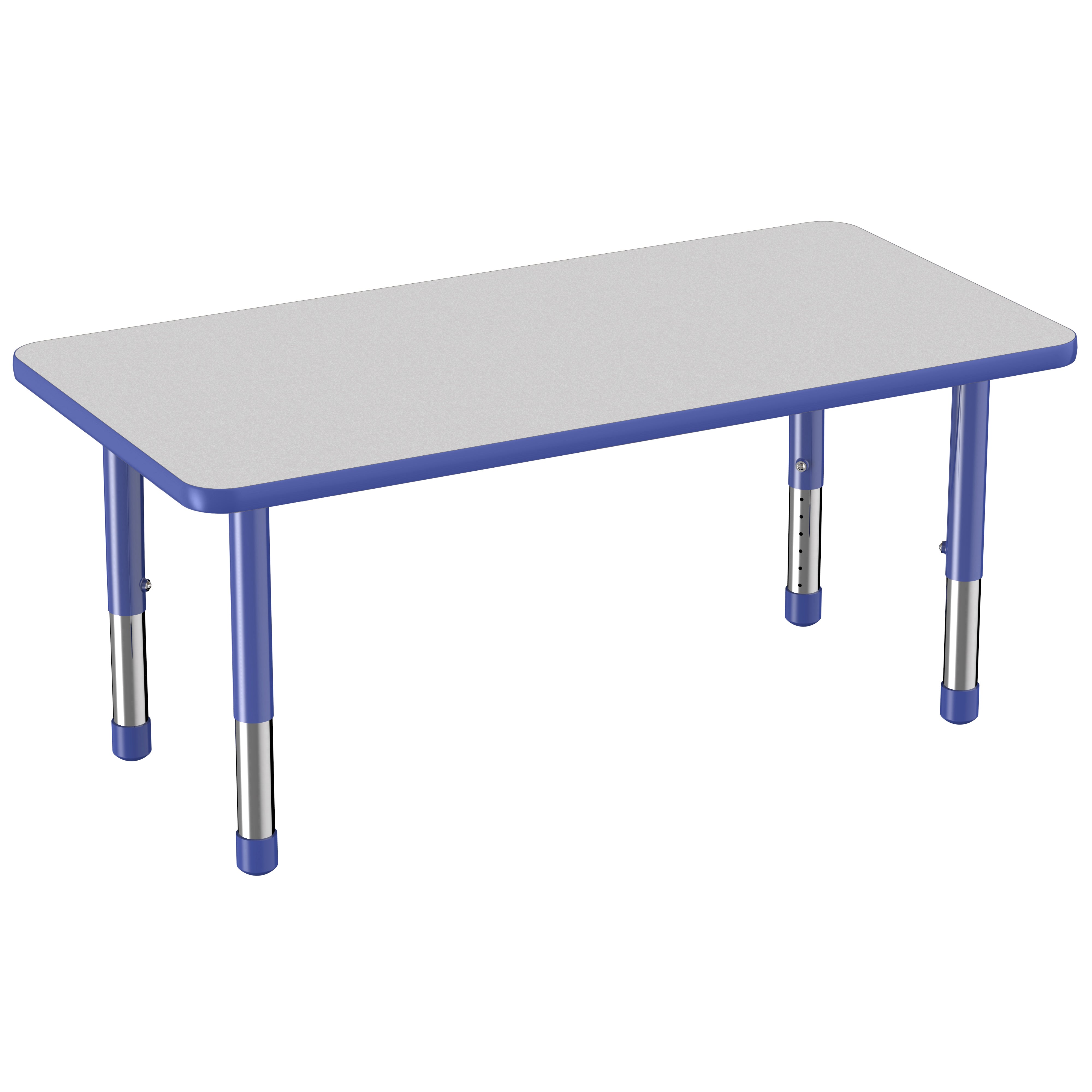 24" x 48" Rectangle Thermofused Activity Table with Adjustable Chunky Legs - Gray/Blue