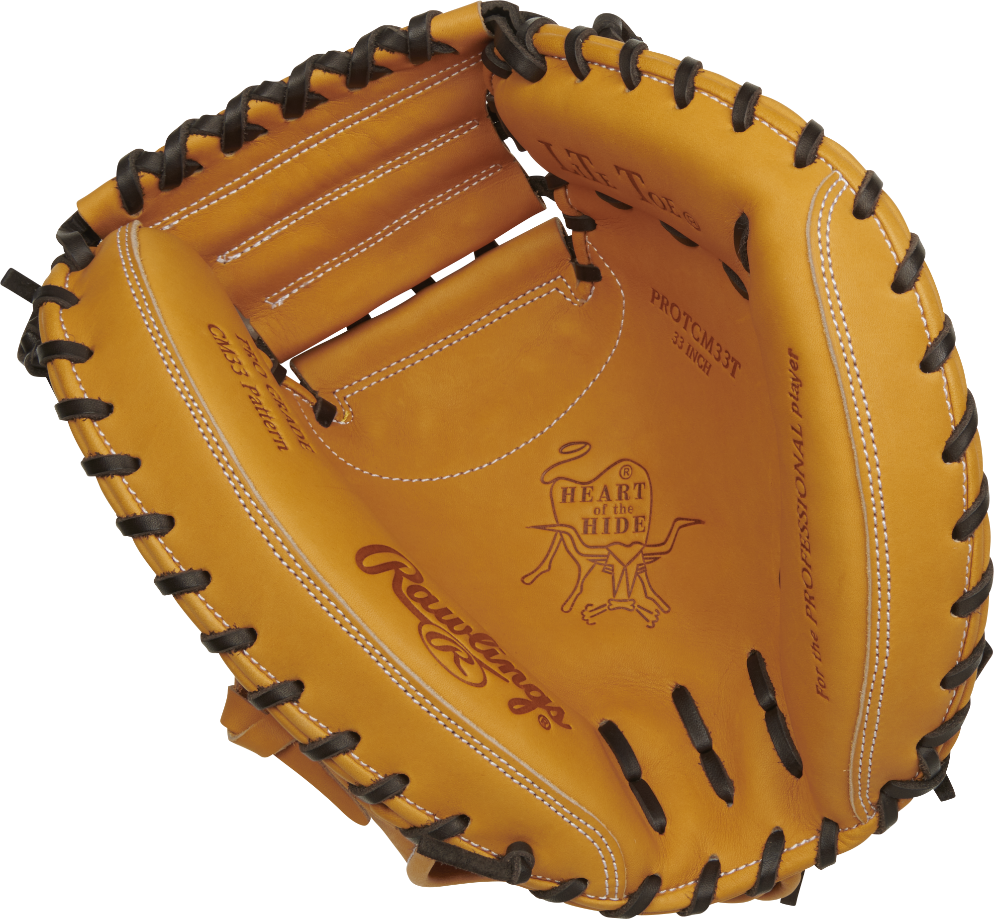 Rawlings Heart Of The Hide Traditional Series Catchers Mitt 33-Inch Baseball Glove - Right Hand Thrower - Tan
