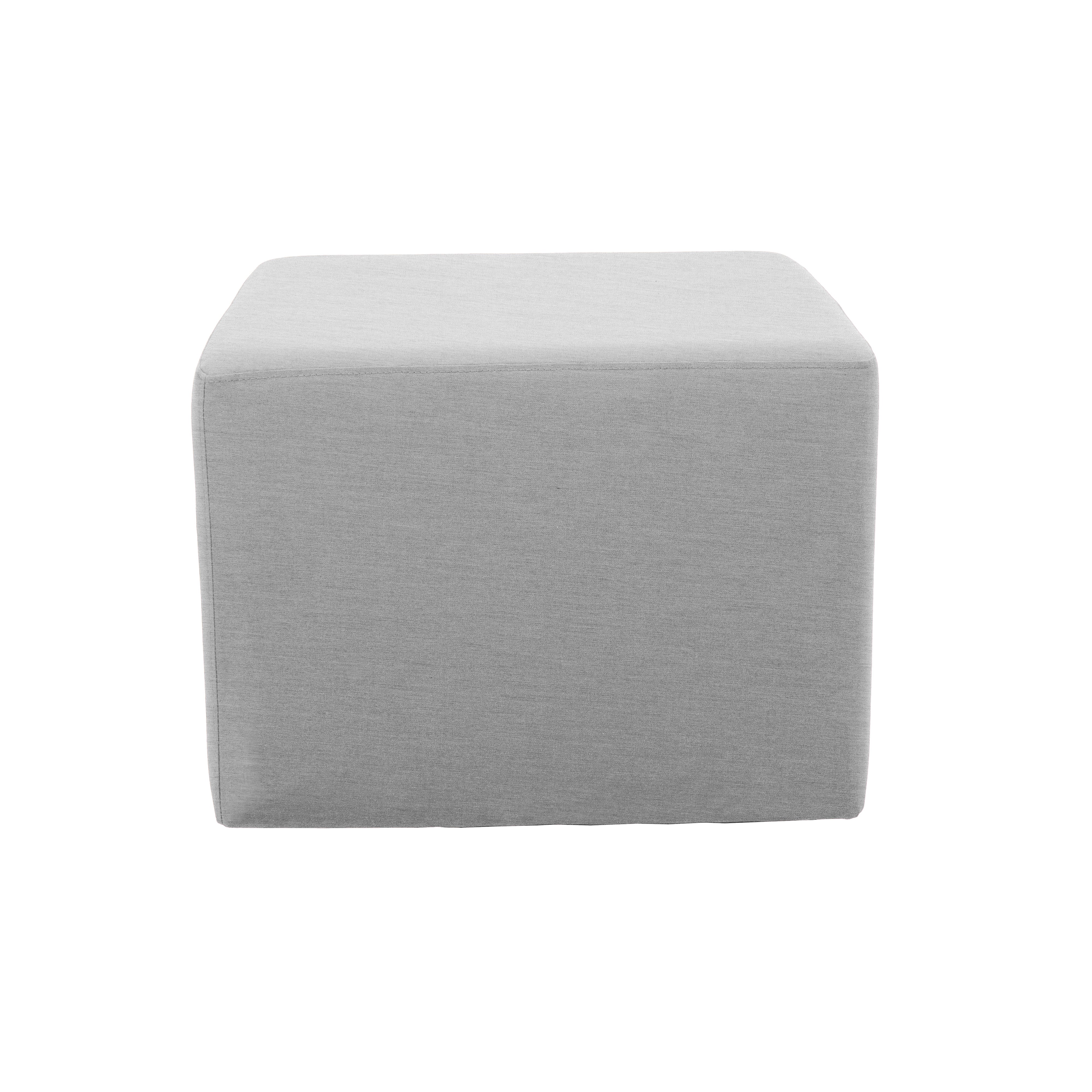 Outdoor 24" Square Ottoman with Sunbrella®, 18" H - Canvas Granite