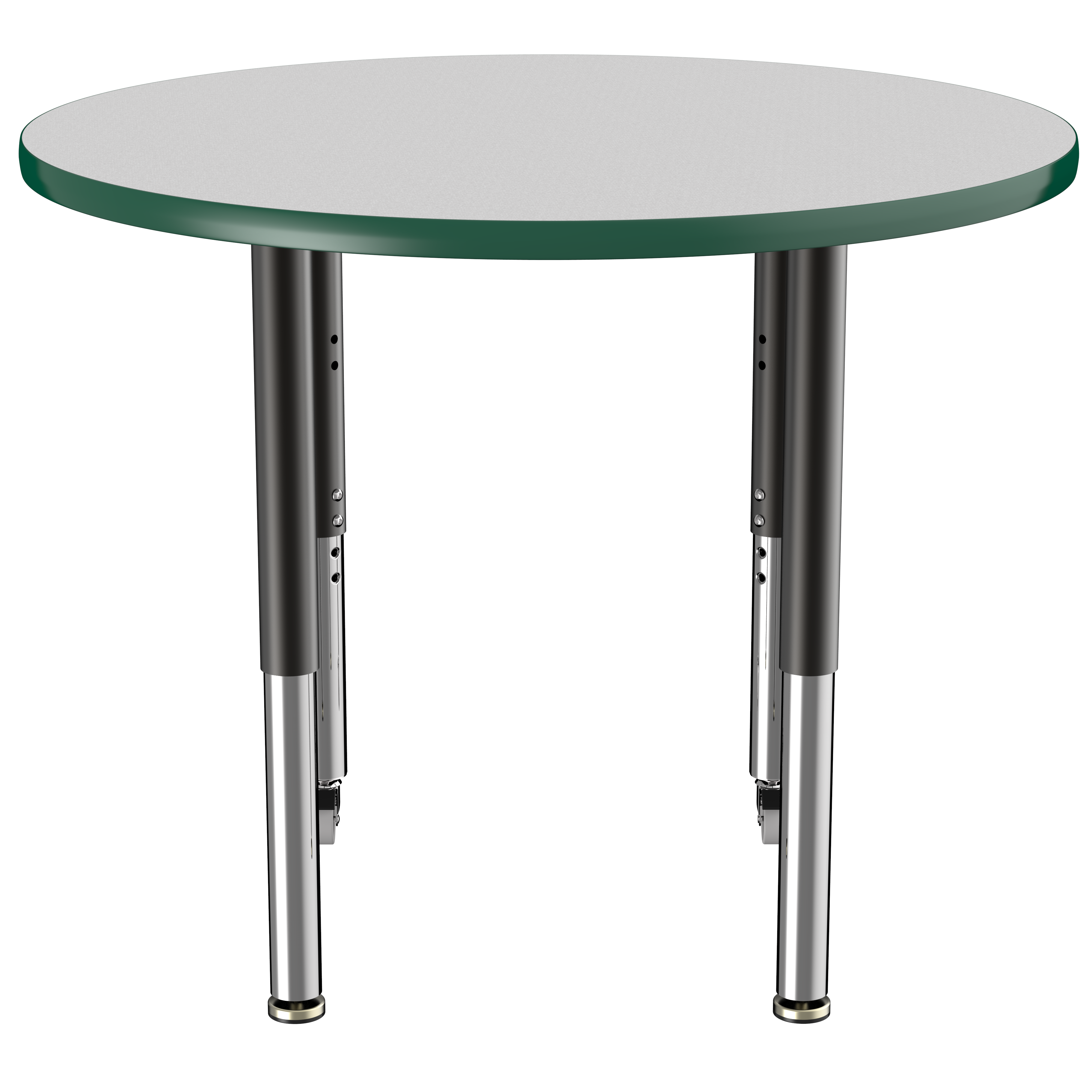 36" Round T-Molding Activity Table with Adjustable Super Legs - Gray/Green/Black
