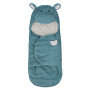 Baby GUND Oh So Snuggly Hippo Blanket Wrap, Plush Hooded Baby Blanket Wrap for Newborns, Blue/Cream, 26”