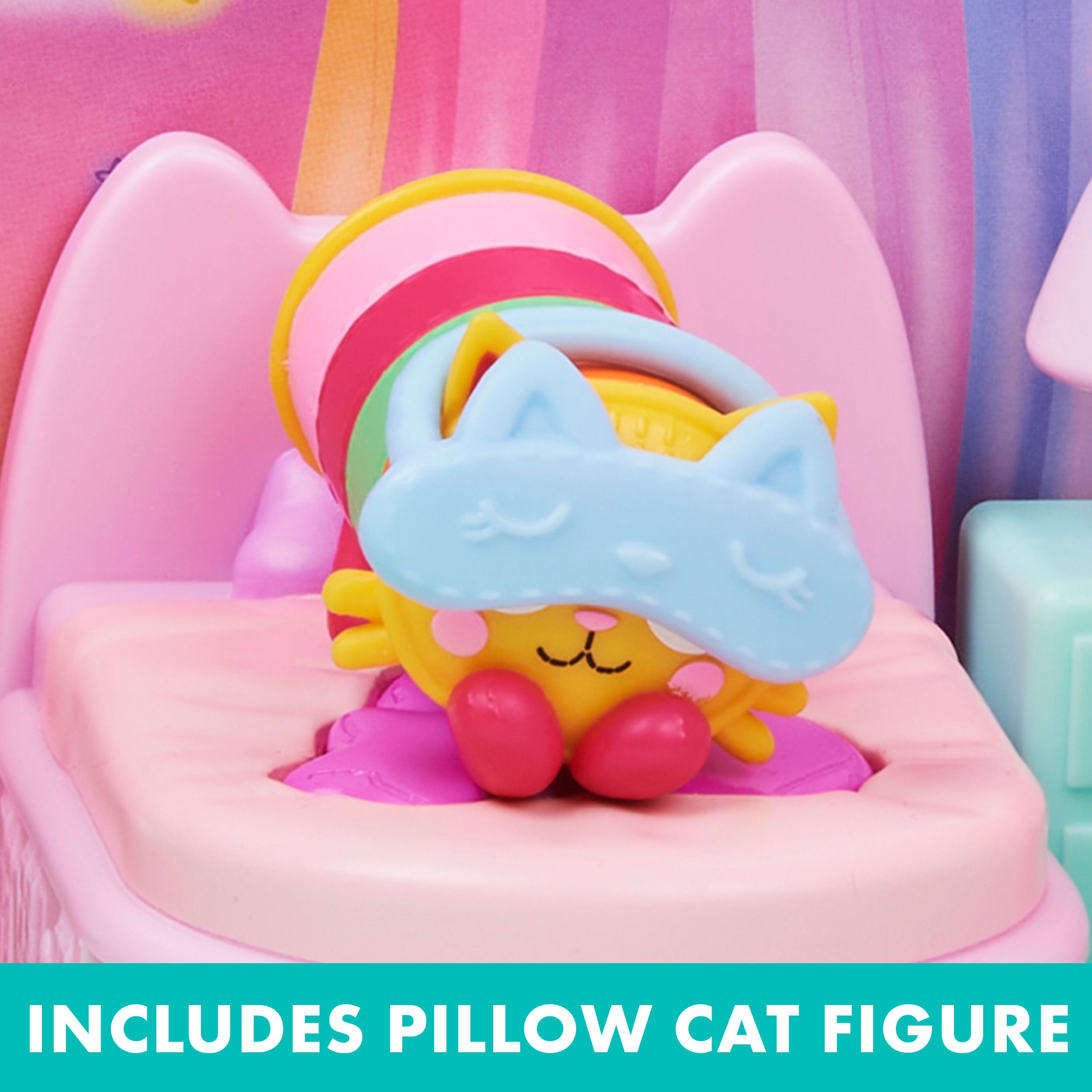 Gabby’s Dollhouse, Sweet Dreams Bedroom with Pillow Cat Figure and 3 Accessories, 3 Furniture and 2 Deliveries, Kids Toys for Ages 3 and up