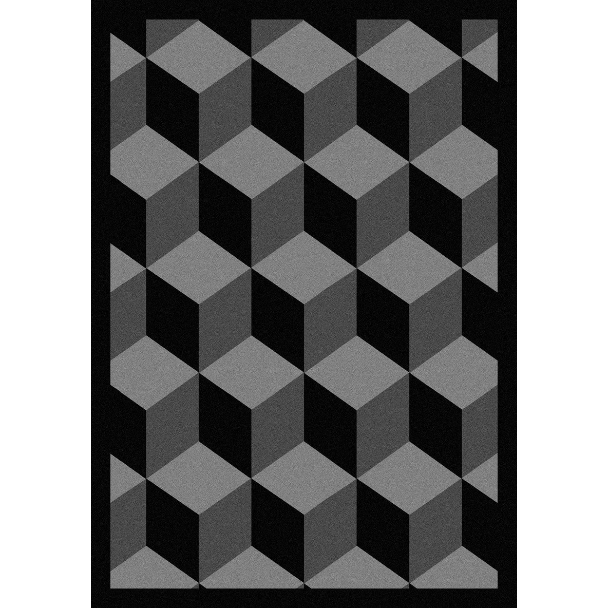 Highrise 3'10" x 5'4" area rug in color Black