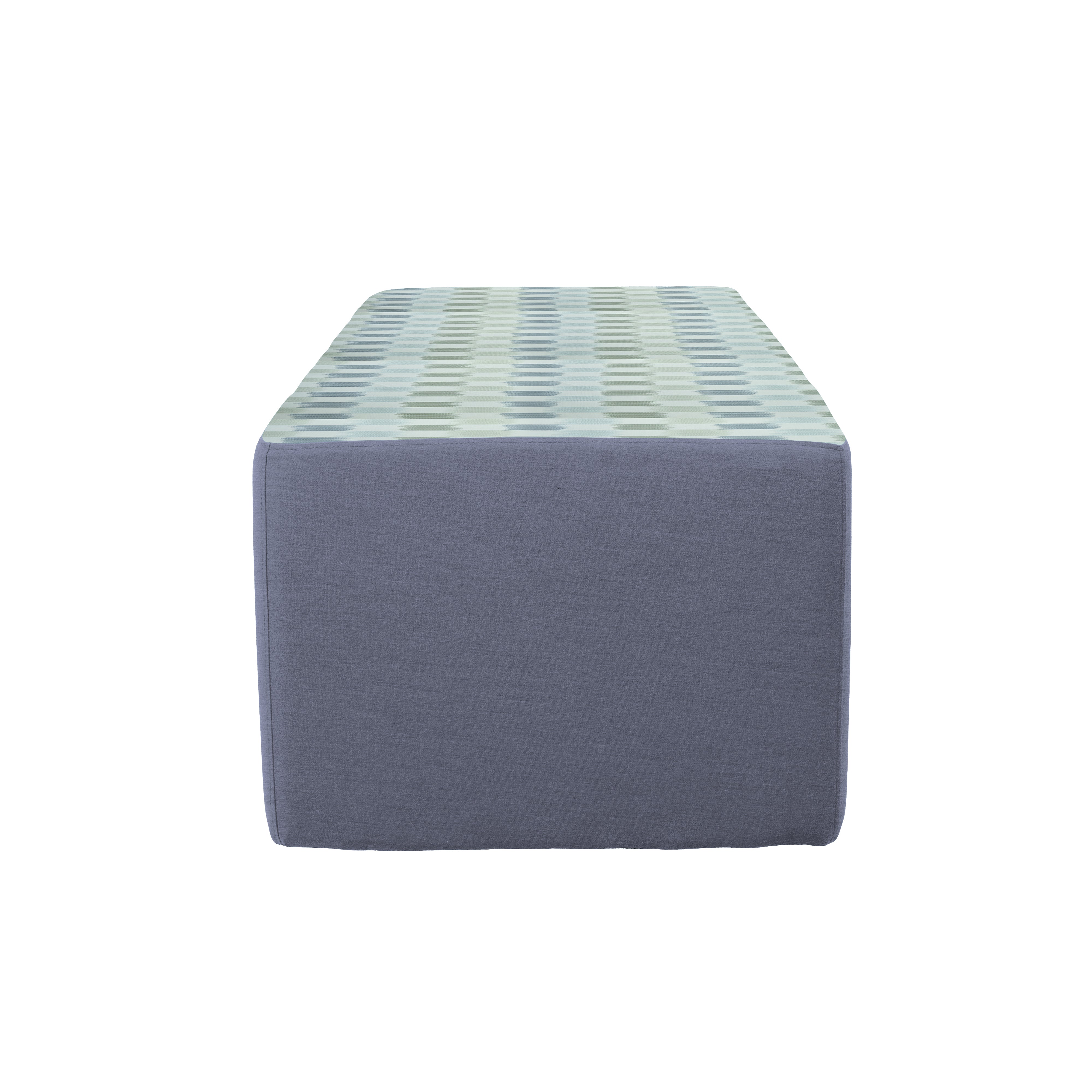Outdoor 24" x 60" Rectangle Ottoman with Sunbrella, 18" H - Dream Mist/Canvas Haze