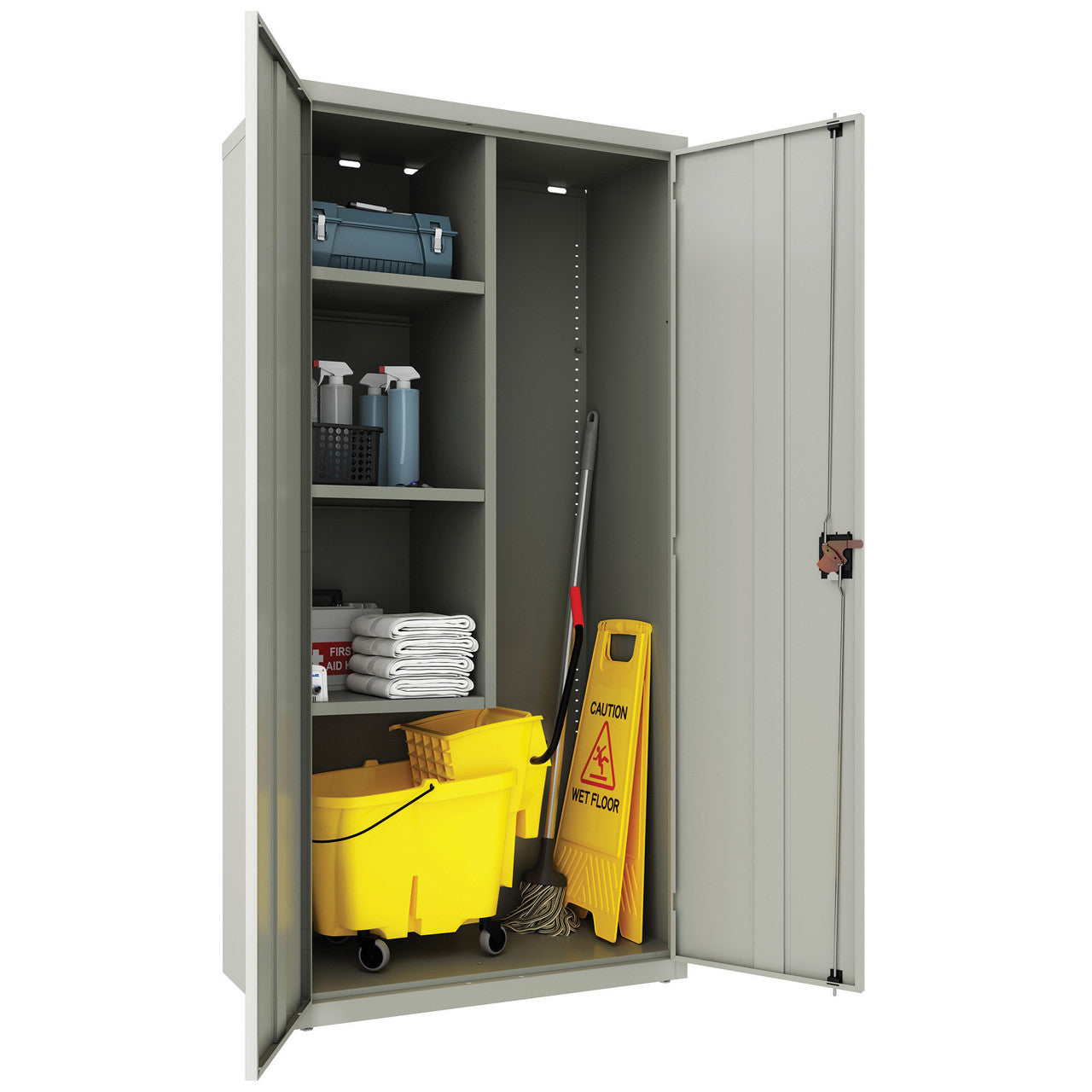 OfficeSource Steel Storage Cabinet  - Light Gray