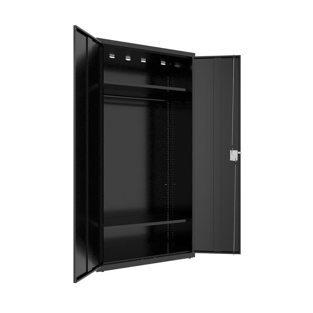 OfficeSource Steel Storage Cabinet Full Wardrobe - Black