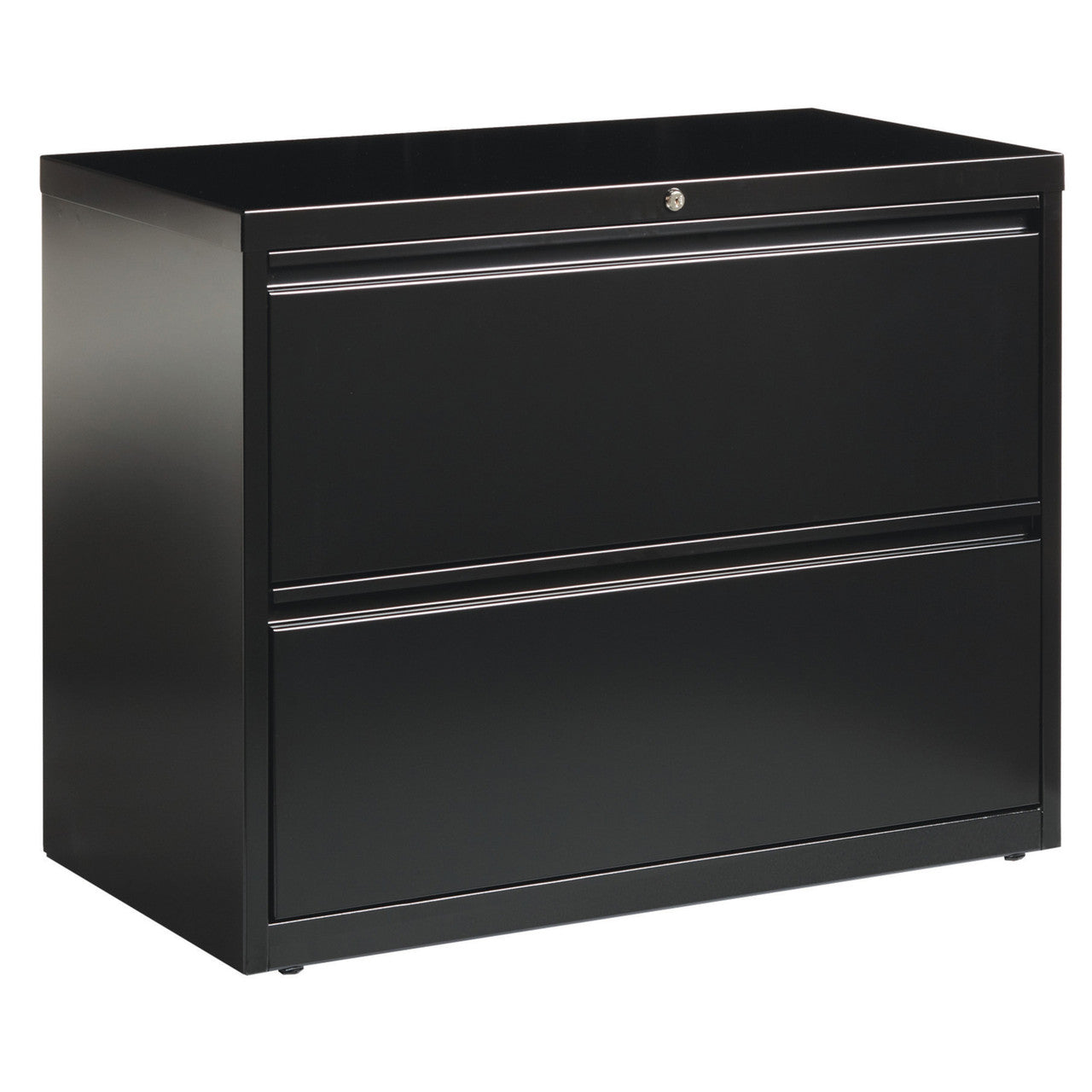 OfficeSource Steel Lateral File 2 Drawer Lateral File Cabinet, 30" Wide - Black
