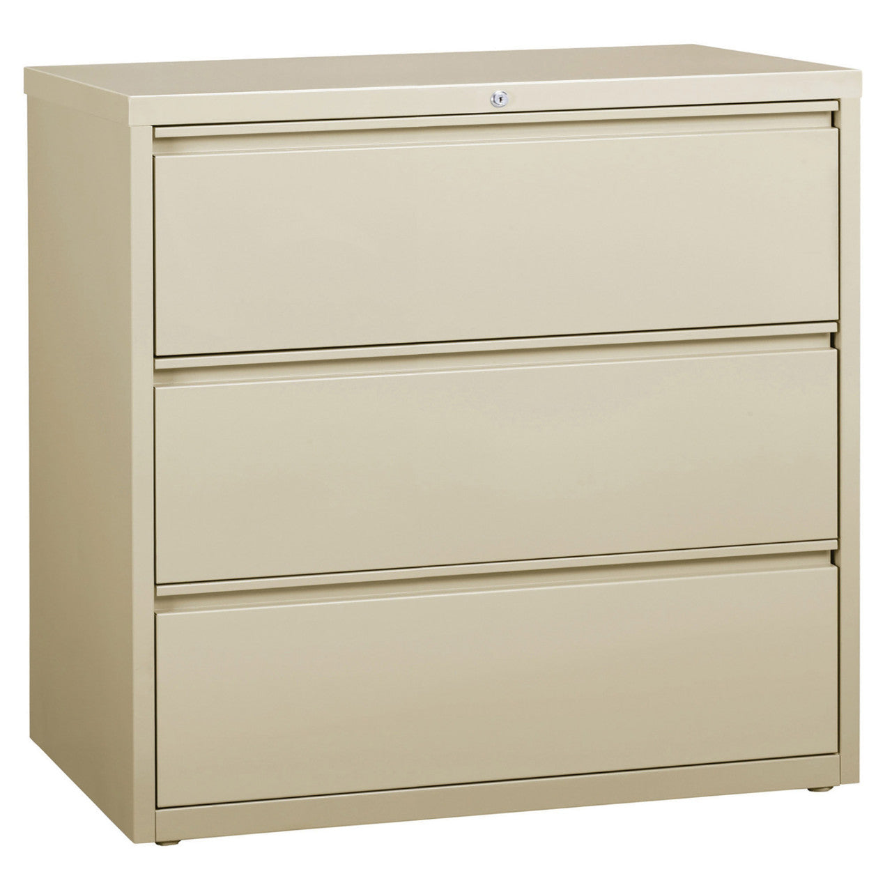 OfficeSource Steel Lateral File 3 Drawer Lateral File Cabinet, 36" Wide - Putty