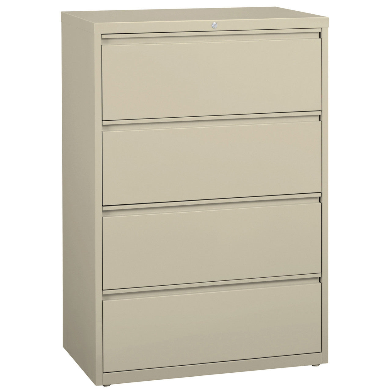 OfficeSource Steel Lateral File 4 Drawer Lateral File Cabinet, 30" Wide - Putty