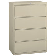 OfficeSource Steel Lateral File 4 Drawer Lateral File Cabinet, 30" Wide - Putty