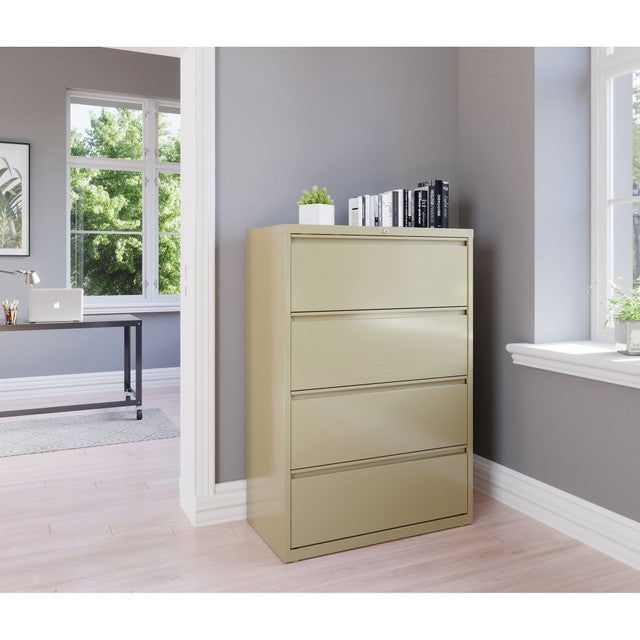 OfficeSource Steel Lateral File 4 Drawer Lateral File Cabinet, 30" Wide - Putty