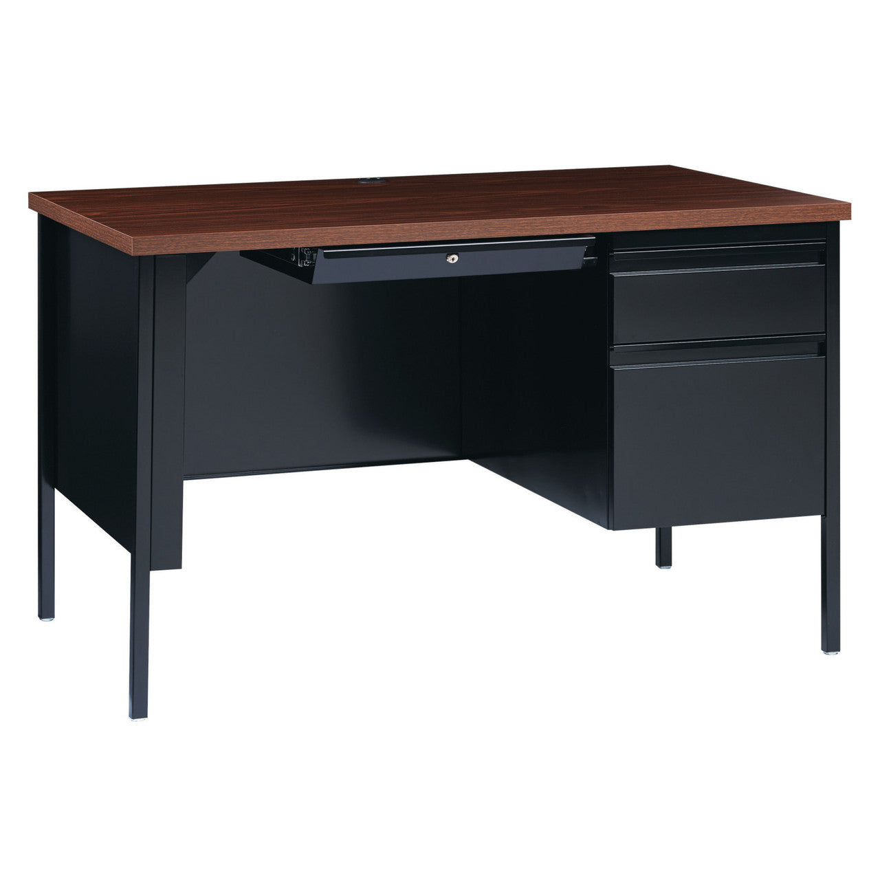 OfficeSource Raleigh 48"W Single Right Pedestal Desk - Black