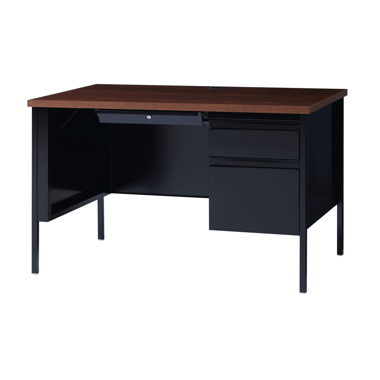 OfficeSource Raleigh 48"W Single Right Pedestal Desk - Black