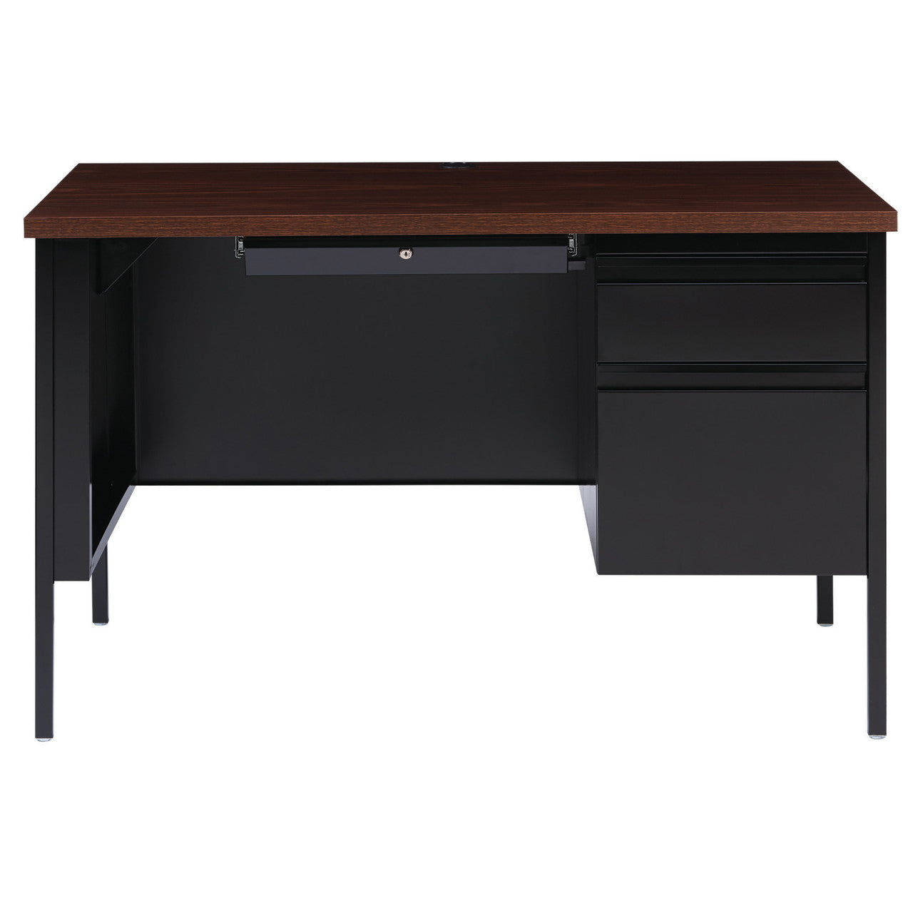 OfficeSource Raleigh 48"W Single Right Pedestal Desk - Black