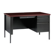 OfficeSource Raleigh 48"W Single Right Pedestal Desk - Charcoal