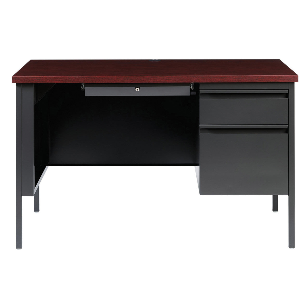 OfficeSource Raleigh 48"W Single Right Pedestal Desk - Charcoal