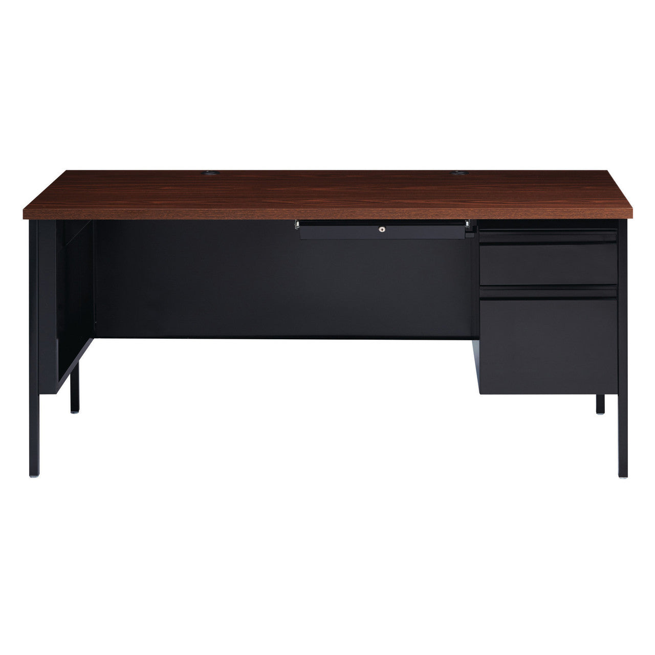 OfficeSource Raleigh 66"W Single Right Pedestal Desk - Black